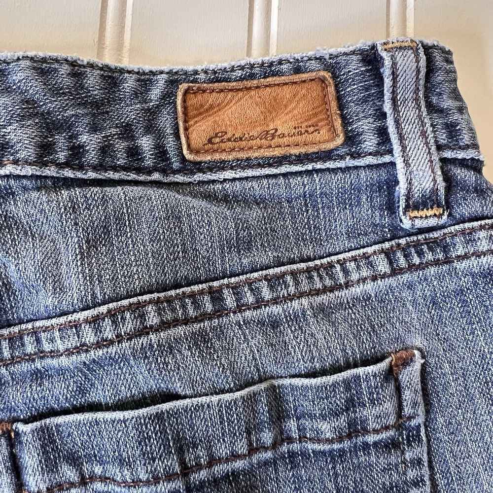 3/$25 Sale! Eddie Bauer Women's Jeans Size 6R Bootcut Frayed Cuffs‎ Distressed - Picture 3 of 7